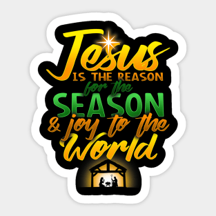 Jesus Is Reason For Season Joy To The World Christmas Sticker